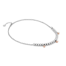 Load image into Gallery viewer, SPHERE NECKLACE 020354/034 STAINLESS STEEL, ROSE GOLD &amp; WHITE CRYSTAL
