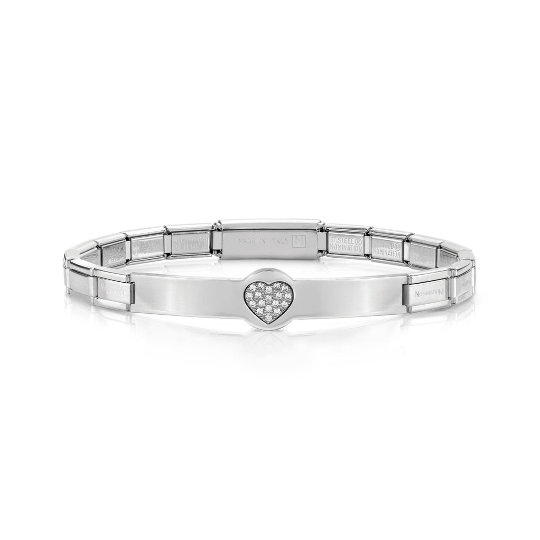TRENDSETTER BRACELET 021133/022 STAINLESS STEEL & CZ HEART