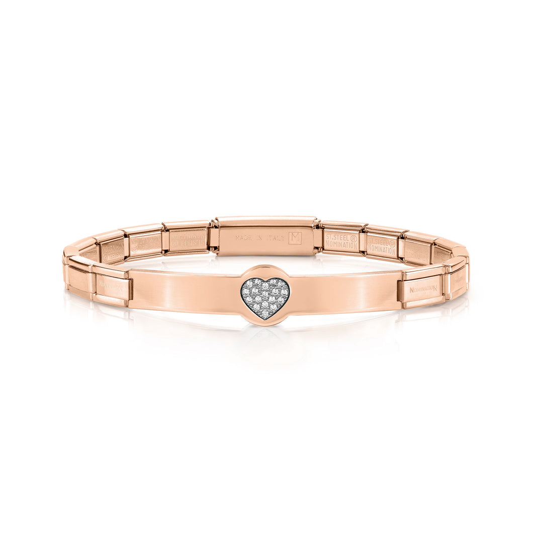 TRENDSETTER BRACELET 021135/022 ROSE GOLD PVD & CZ HEART