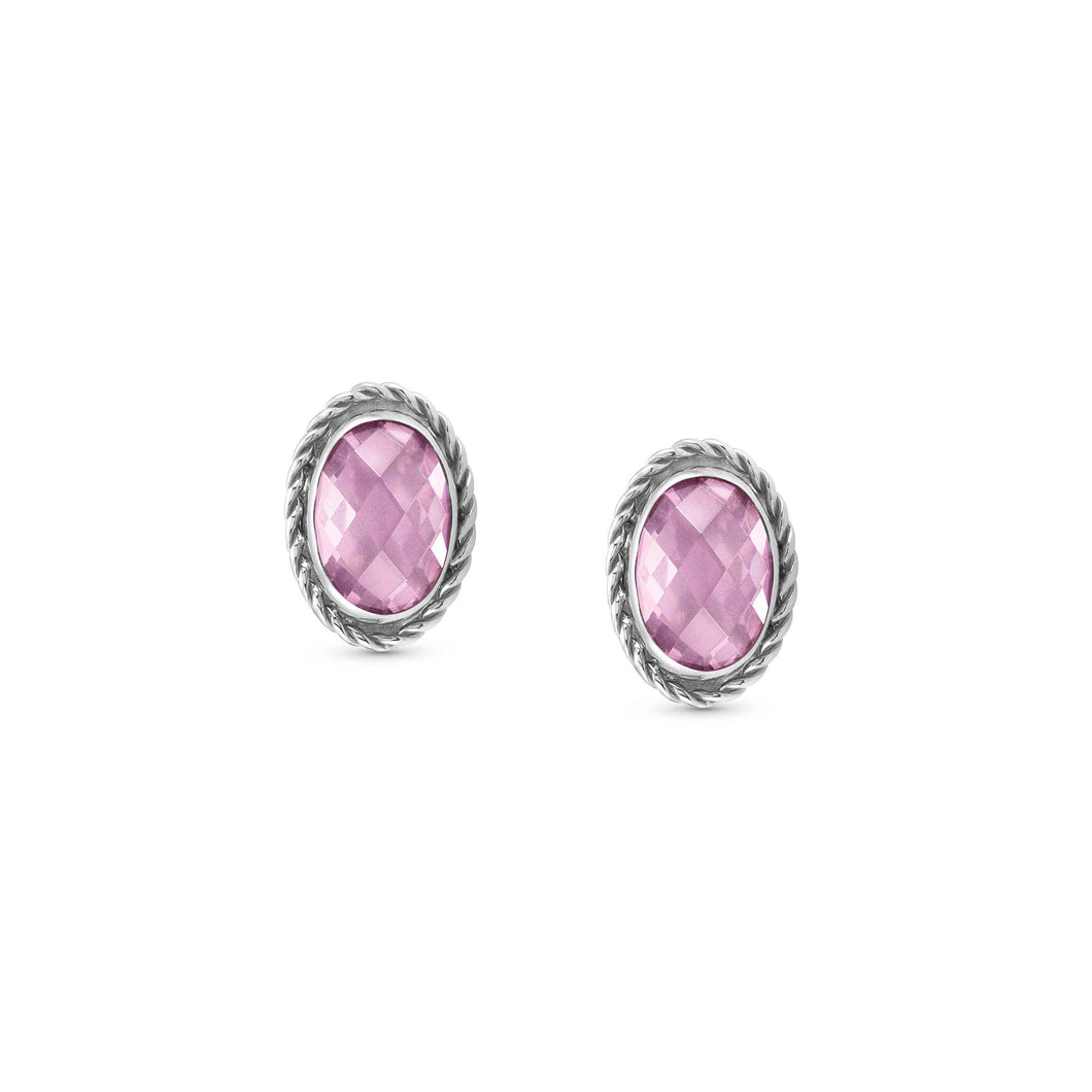 EARRINGS 027801/003 PINK CZ