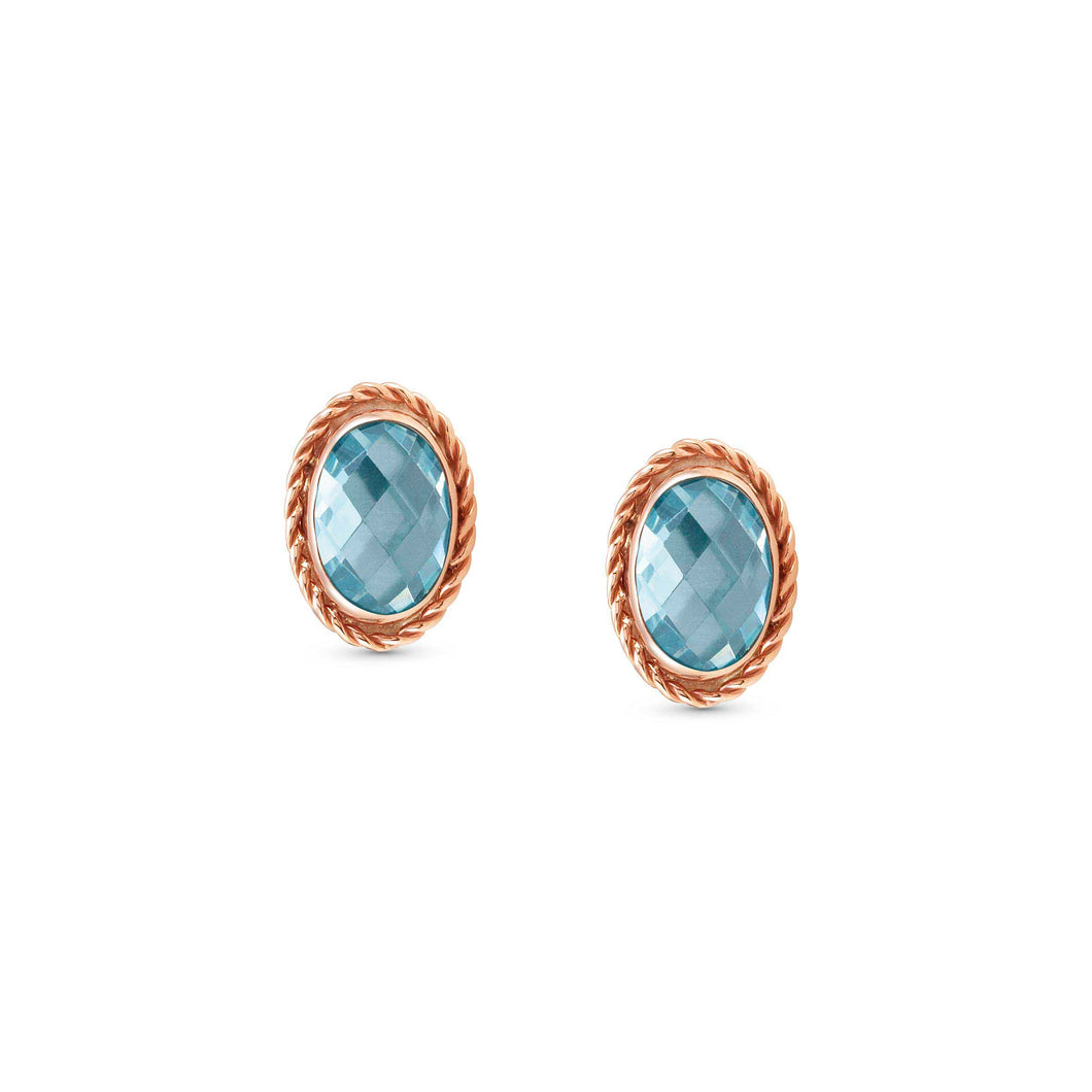 EARRINGS 027821/006 LIGHT BLUE CZ