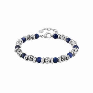INSTINCT BRACELET 027919/034 STAINLESS STEEL WITH LAVA STONES & BLUE SODALITE