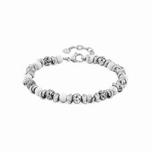 Load image into Gallery viewer, INSTINCT BRACELET 027919/048 STAINLESS STEEL WITH LAVA STONES &amp; WHITE HOWLITE
