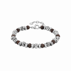 INSTINCT BRACELET 027919/050 STAINLESS STEEL WITH LAVA STONES & ONYX