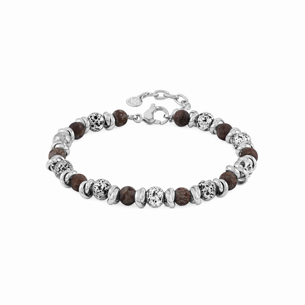 INSTINCT BRACELET 027919/050 STAINLESS STEEL WITH LAVA STONES & ONYX