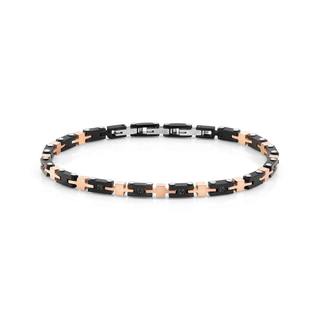 STRONG DIAMOND BRACELET 028316/029 BLACK DIAMONDS & PVD