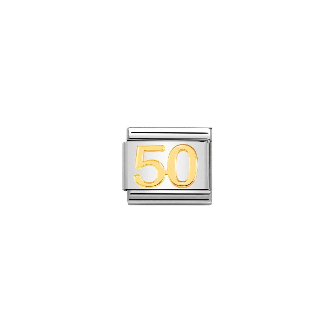 COMPOSABLE CLASSIC LINK 030109/42 NUMBER 50 SYMBOL IN 18K GOLD