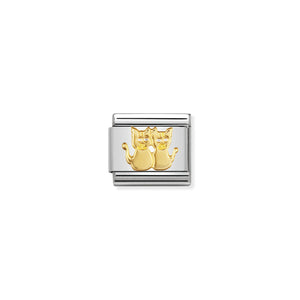COMPOSABLE CLASSIC LINK 030112/13 DOUBLE CATS IN 18K GOLD