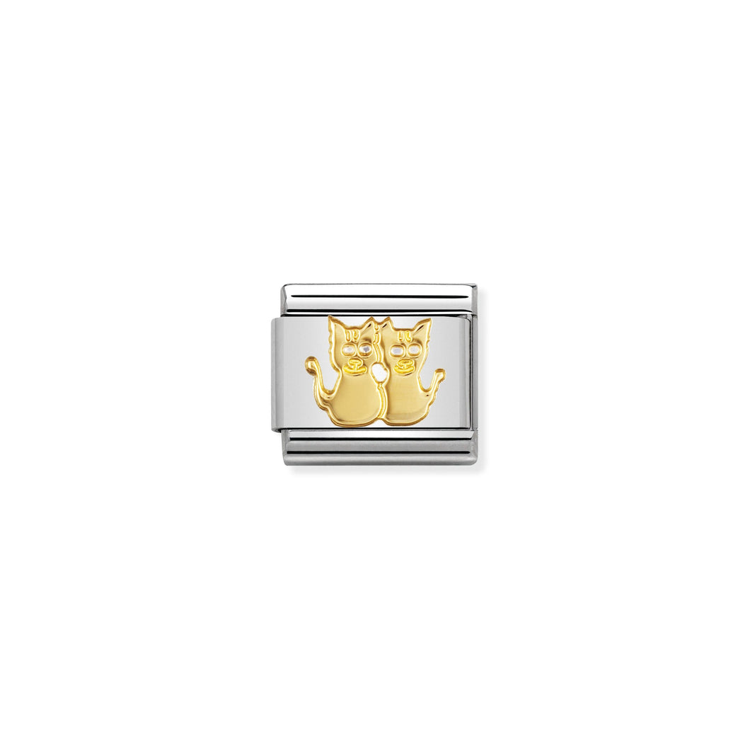 COMPOSABLE CLASSIC LINK 030112/13 DOUBLE CATS IN 18K GOLD