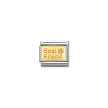 Load image into Gallery viewer, COMPOSABLE CLASSIC LINK 030121/50 BEST FRIEND WITH FOOTPRINT IN 18K GOLD
