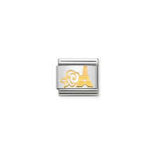 Load image into Gallery viewer, COMPOSABLE CLASSIC LINK 030162/18 ROSE AND EIFFEL TOWER IN 18K GOLD
