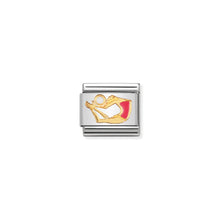 Load image into Gallery viewer, COMPOSABLE CLASSIC LINK 030203/36 GYMNAST WITH BALL IN 18K GOLD &amp; ENAMEL
