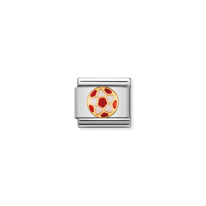 COMPOSABLE CLASSIC LINK 030204/38 RED BALL IN 18K GOLD & ENAMEL