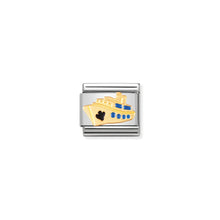 Load image into Gallery viewer, COMPOSABLE CLASSIC LINK 030210/12 CRUISE SHIP IN 18K GOLD AND ENAMEL
