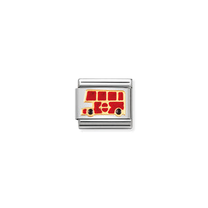 COMPOSABLE CLASSIC LINK 030210/19 LONDON BUS IN 18K GOLD AND ENAMEL