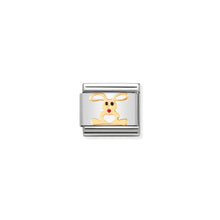 Load image into Gallery viewer, COMPOSABLE CLASSIC LINK 030212/02 WHITE RABBIT IN 18K GOLD AND ENAMEL
