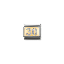 Load image into Gallery viewer, COMPOSABLE CLASSIC LINK 030224/03 NUMBER 30 WITH GLITTER IN 18K GOLD
