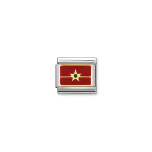COMPOSABLE CLASSIC LINK 030237/20 MOROCCO FLAG IN 18K GOLD AND ENAMEL