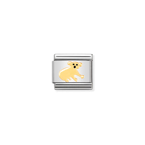COMPOSABLE CLASSIC LINK 030248/17 KOALA IN 18K GOLD AND ENAMEL