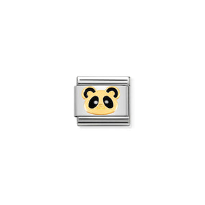COMPOSABLE CLASSIC LINK 030248/18 PANDA IN 18K GOLD AND ENAMEL