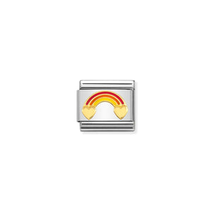 COMPOSABLE CLASSIC LINK 030272/52 RAINBOW WITH HEARTS IN 18K GOLD