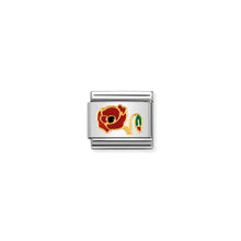 Load image into Gallery viewer, COMPOSABLE CLASSIC LINK 030278/11 POPPY 18K GOLD AND ENAMEL
