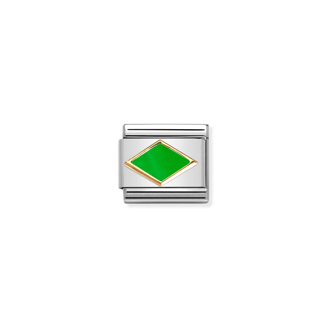 COMPOSABLE CLASSIC LINK 030285/51 GREEN RHOMBUS IN GOLD