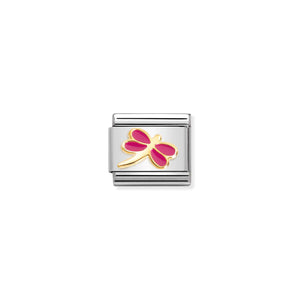 COMPOSABLE CLASSIC LINK 030285/57 FUCHSIA DRAGONFLY IN GOLD
