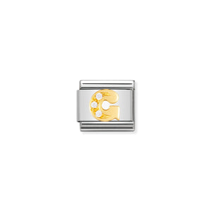 COMPOSABLE CLASSIC LINK 030301/07 LETTER G IN 18K GOLD AND CZ