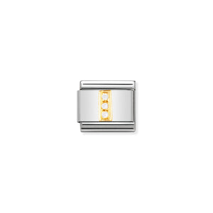 COMPOSABLE CLASSIC LINK 030301/09 LETTER I IN 18K GOLD AND CZ