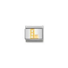 Load image into Gallery viewer, COMPOSABLE CLASSIC LINK 030301/12 LETTER L IN 18K GOLD AND CZ
