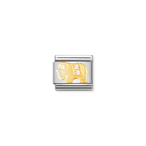 COMPOSABLE CLASSIC LINK 030304/21 WHITE ELEPHANT IN 18K GOLD AND CZ