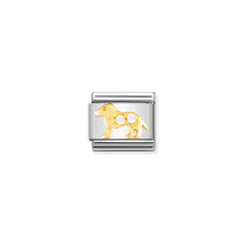 Load image into Gallery viewer, COMPOSABLE CLASSIC LINK 030305/21 WHITE DOG IN 18K GOLD AND CZ
