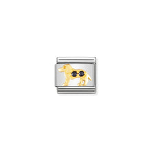 Load image into Gallery viewer, COMPOSABLE CLASSIC LINK 030305/22 BLACK DOG IN 18K GOLD AND CZ
