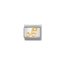 Load image into Gallery viewer, COMPOSABLE CLASSIC LINK 030308/18 WHITE MUSICAL NOTE IN 18K GOLD AND CZ

