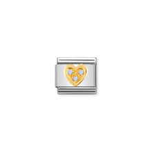 Load image into Gallery viewer, COMPOSABLE CLASSIC LINK 030311/15 LIGHT BLUE HEART WITH CZ IN 18K GOLD
