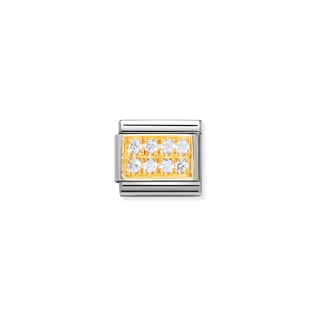 COMPOSABLE CLASSIC LINK 030314/01 WHITE PAVÉ WITH CZ IN 18K GOLD