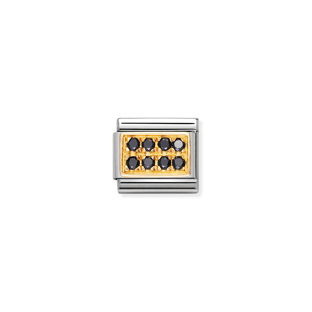 COMPOSABLE CLASSIC LINK 030314/10 BLACK PAVÉ WITH CZ IN 18K GOLD