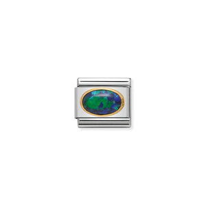 COMPOSABLE CLASSIC LINK 030502/26 GREEN OPAL OVAL IN 18K GOLD