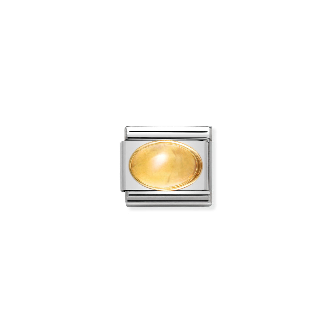COMPOSABLE CLASSIC LINK 030504/07 NOVEMBER CITRINE OVAL STONE IN 18K GOLD