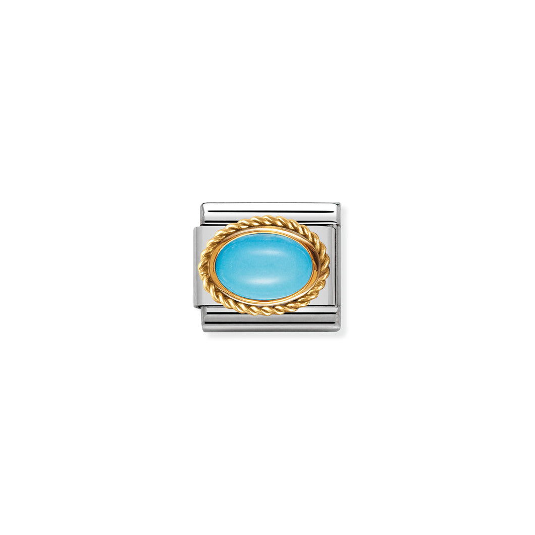 COMPOSABLE CLASSIC LINK 030507/06 TURQUOISE OVAL IN 18K GOLD