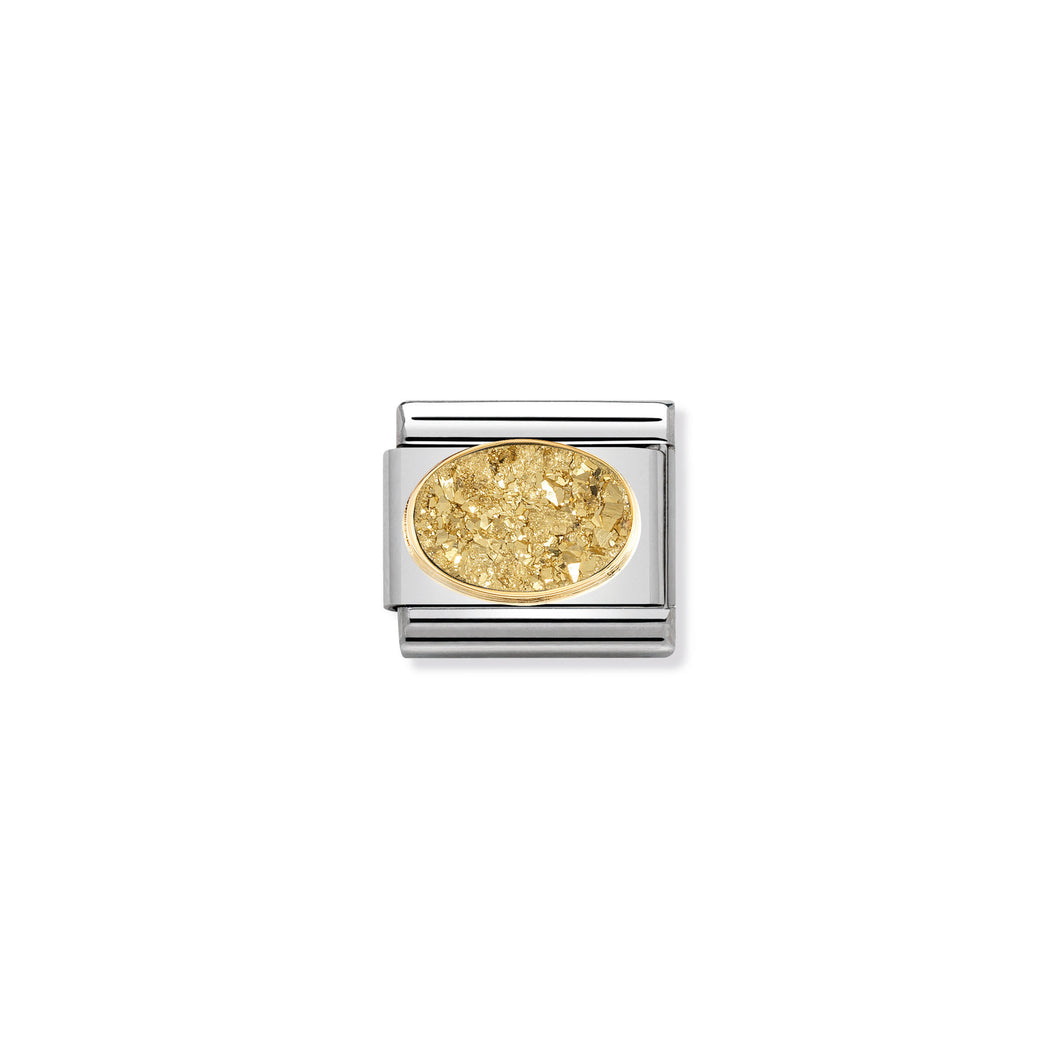 COMPOSABLE CLASSIC LINK 030518/02 AGATE DRUSY GOLD DUST IN 18K GOLD