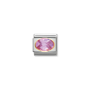 COMPOSABLE CLASSIC LINK 030601/003 PINK FACETED CZ IN 18K GOLD