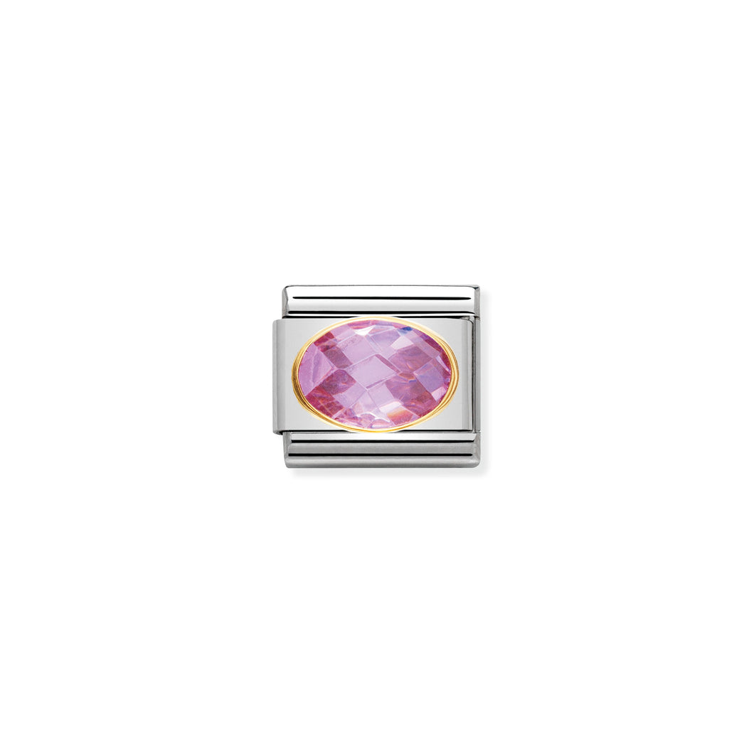 COMPOSABLE CLASSIC LINK 030601/003 PINK FACETED CZ IN 18K GOLD