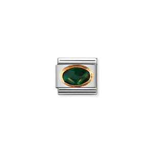 COMPOSABLE CLASSIC LINK 030601/027 EMERALD GREEN FACETED CZ IN 18K GOLD