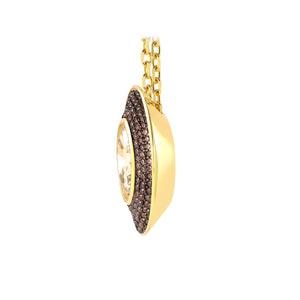 AUREA NECKLACE 145711/024 GOLD CHAMPAGNE / COFFEE CZ
