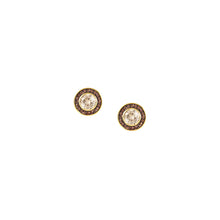 Load image into Gallery viewer, AUREA EARRING STUDS 145712/024 GOLD CHAMPAGNE / COFFEE CZ
