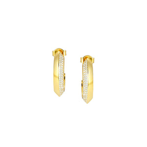 AUREA EARRING HOOPS 145713/010 GOLD CZ