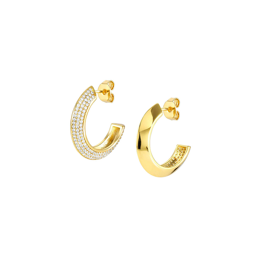 AUREA EARRING HOOPS 145713/010 GOLD CZ