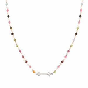 SEIMIA COLOURED TOURMALINE NECKLACE 148803/050 WITH ROSE GOLD FINISH